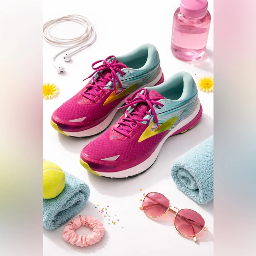 Brooks Ravenna 8 Running Shoes Women’s 8.5 Pink Teal Athletic Sneakers